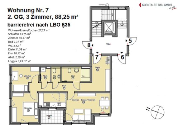 Korntal, Zuffenhauser Straße 1 - moderne 3-Zimmer-Wohnung zu vermieten