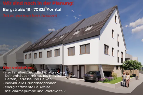 Korntal, Bergstraße 19 - 4 Reihenhäuser